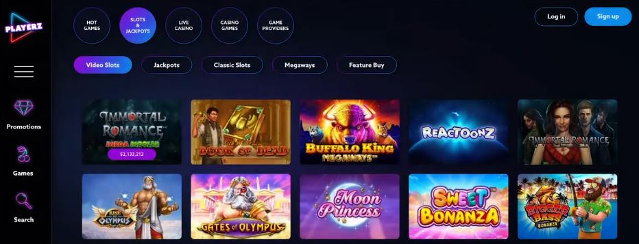 Search for popular video slots and jackpots