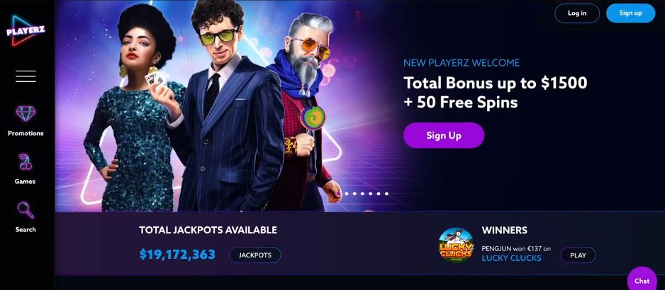 Claim welcome bonus up to $1500 at Playerz